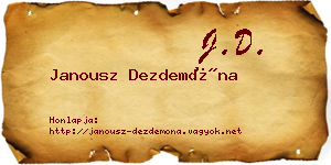 Janousz Dezdemóna névjegykártya